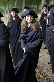 Portugal, Minho region, Guimaraes, the praxe de caloiros (also the name of the costume) ceremonies of the new academic year