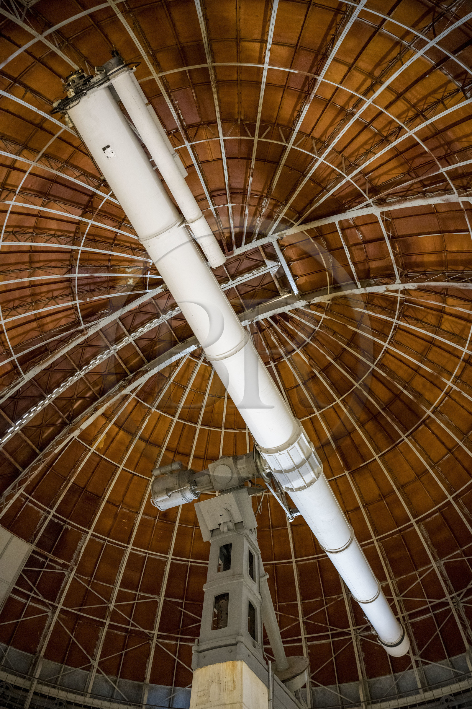 France, Alpes-Maritimes, Nice, Mont Gros, the observatory designed by the architect Charles Garnier, the Bischoffsheim dome was made by the engineer Gustave Eiffel, the astronomical telescope fitted to the Grand Equatorial, 18 meters long, with a lens 76 cm in diameter