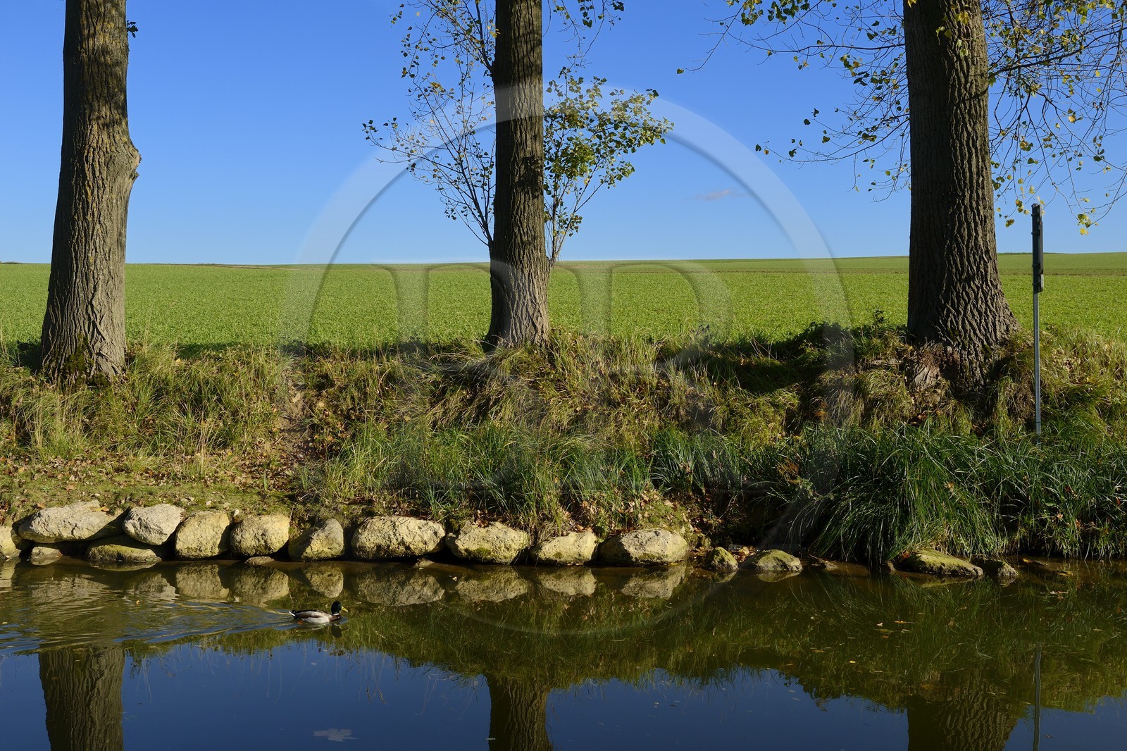 France, Seine-et-Marne (77), Fresnes-sur-Marne, le canal de l'Ourcq