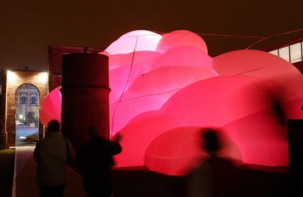 France, Nord, Roubaix (Lille 2004), La Piscine Art and Industry Museum, Fabric Lighthouse by Matteo Messervy