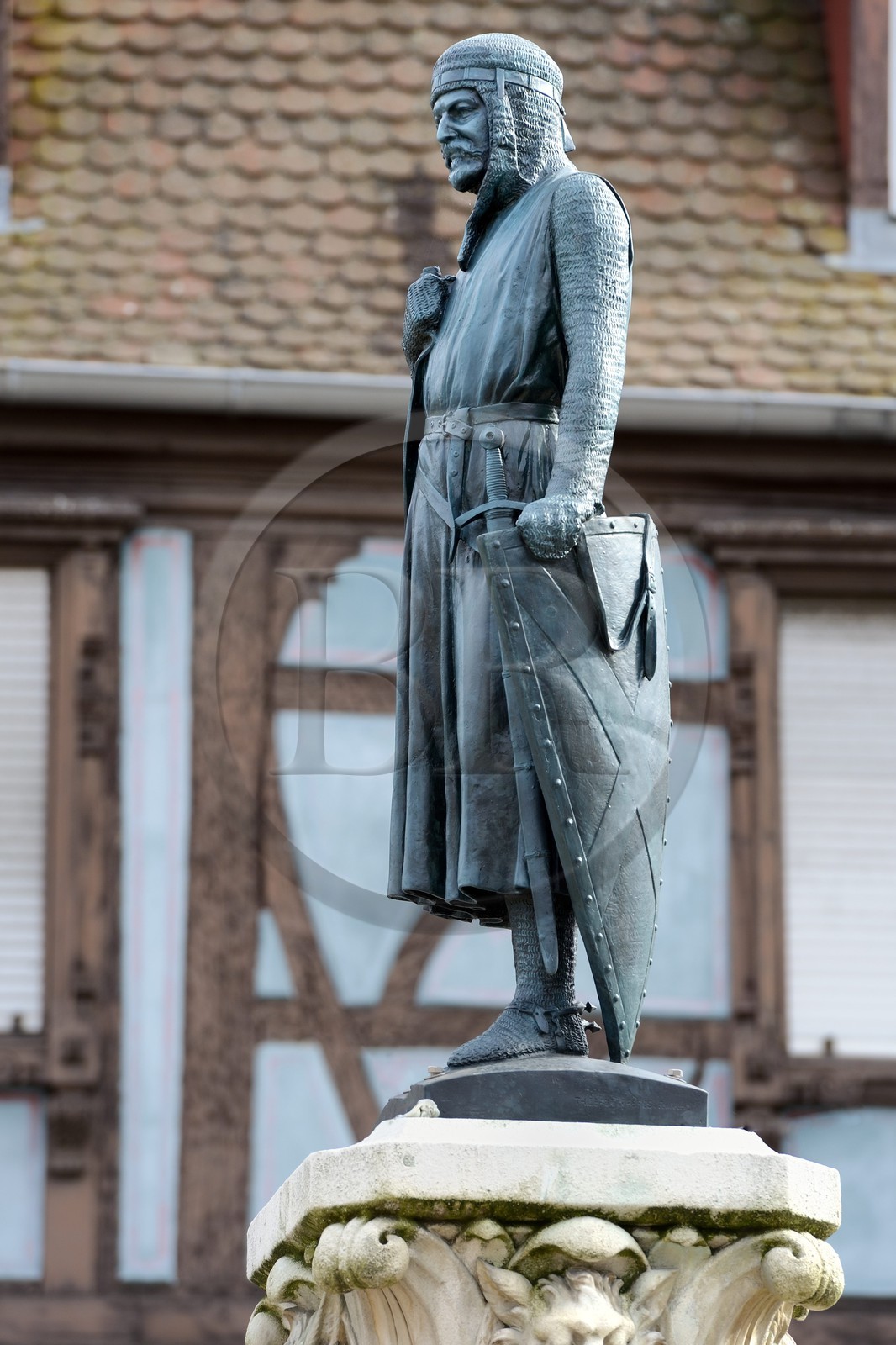 France, Haut-Rhin (68), Colmar, place des Six-Montagnes-Noires, la fontaine Roesselmann par Auguste Bartholdi inaugurée en 1854