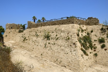Israël, district d'Haifa, Césarée (Caesarea Maritima), ruines de Césarée, remparts de la citadelle des croisés