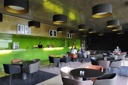 Portugal, Minho region, Guimaraes, Vila Flor cultural center and headquarter of Guimaraes 2012, the cafe