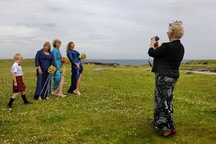 United Kingdom, Scotland, Inner Hebrides, Isle of Tiree, traditional wedding in Scarinish