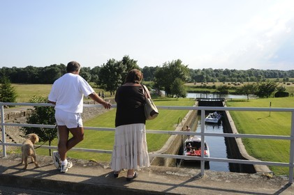 France, Saône et Loire (71), écluse de La Truchère sur la Seille