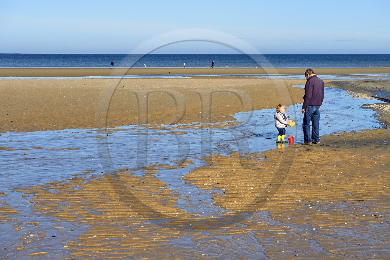 France, Calvados (14), Pays d'Auge, la côte Fleurie, Cabourg, la plage de la station balnéaire