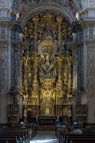 Spain, Andalusia, Sevilla, Alfalfa district, church of the Divine Savior (Iglesia del Divino Salvador), Major altarpiece in Baroque style and created by Cayetano de Acosta between 1770 and 1779, it represents the Transfiguration