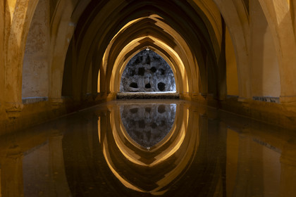 Espagne, Andalousie, Séville, Alcazar de Séville (Reales Alcazares de Sevilla), classé Patrimoine Mondial de l'UNESCO, les bains de Dona Maria de Padilla