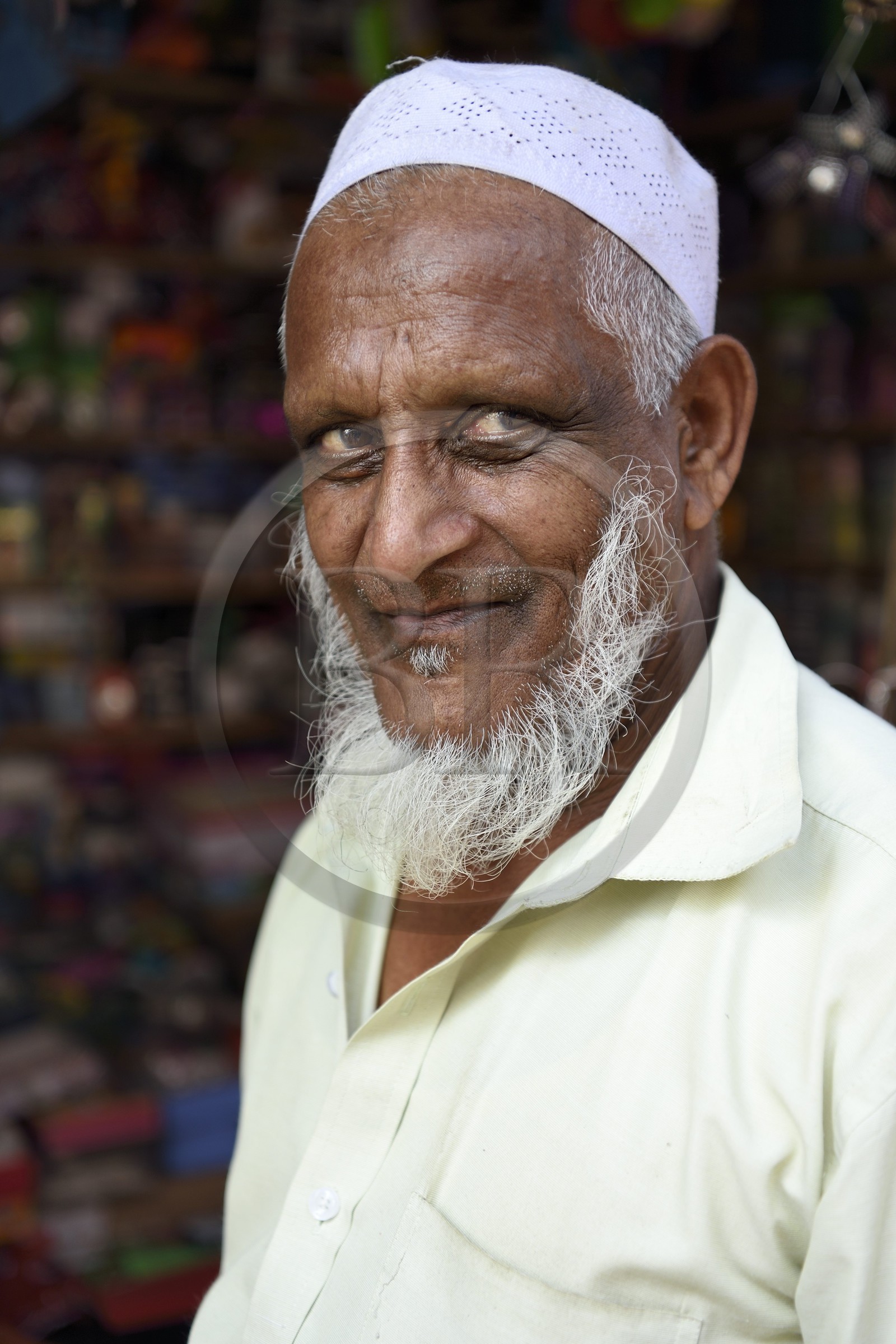 Sri Lanka, Province d'Uva, Bandarawela, marchand musulman