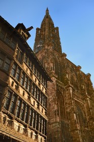 France, Bas Rhin, Strasbourg, old town listed as World Heritage by UNESCO, the Maison Kammerzell and Notre Dame Cathedral