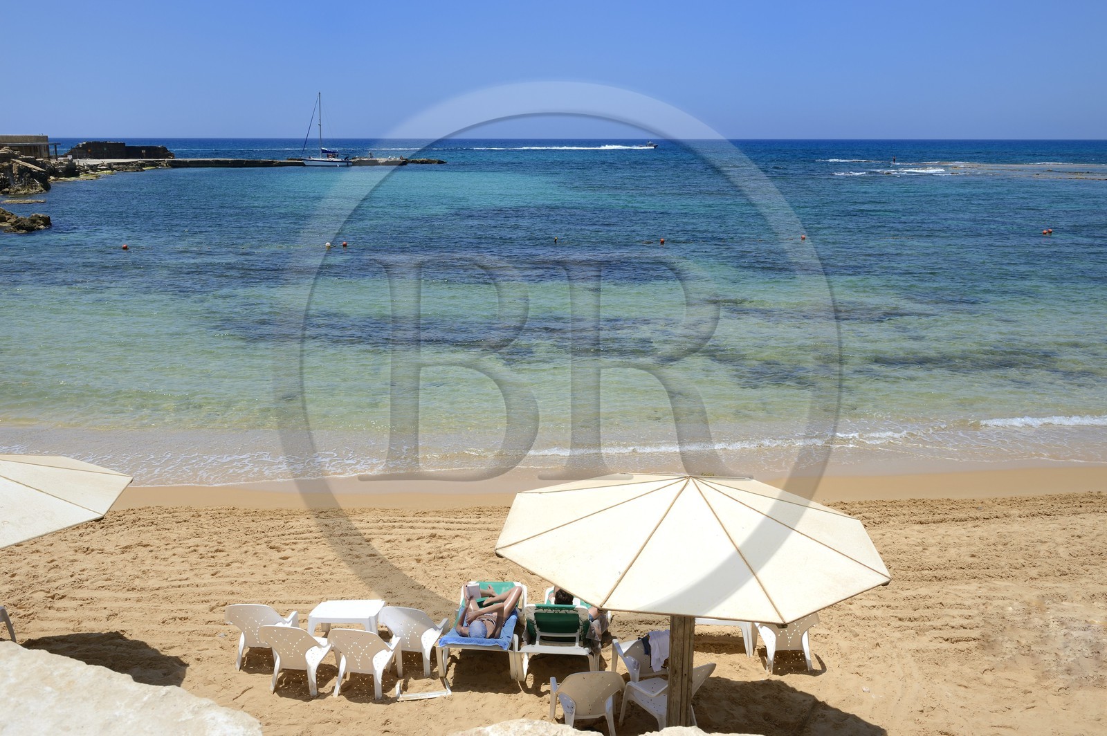 Israël, district d'Haifa, Césarée (Caesarea Maritima), ruines de Césarée, l'hippodrome romain