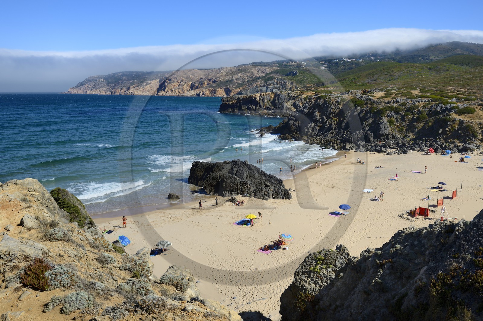 Portugal, Lisbon Region, Cascais, small wild beach of Abano north of Guincho beach on the Estoril Coast