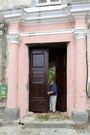 France, Haute-Corse (2B), Cap Corse, Morsiglia, le palais palais Ghilfucci (Palazzi ou Maison d'Americain de 1838) dont le batisseur fit fortune aux Grandes Antilles