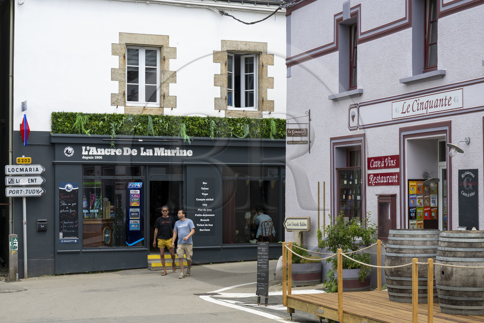 France, Morbihan, Groix Island, Le Bourg, village center