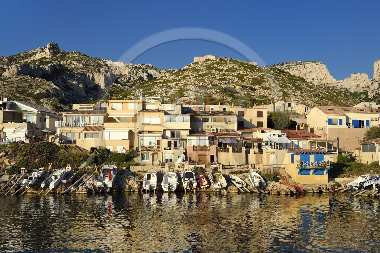 France, Bouches-du-Rhône (13), Parc national des Calanques, Les Goudes, port de pêche