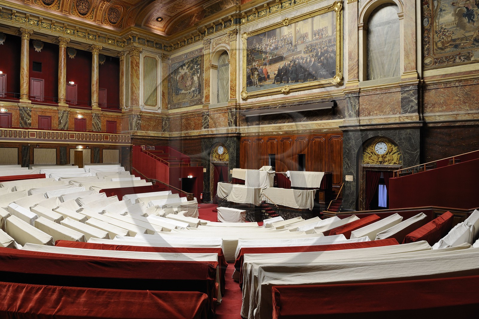 France, Yvelines, Chateau de Versailles, listed as World Heritage by UNESCO, Midi Wing, semicircular auditorium of the Parliament Congress