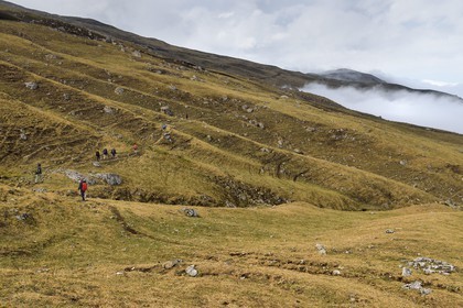 Azerbaijan, Quba (Guba) region, Greater Caucasus mountain range, hiking between the village of Giriz and Laza on Mount Gizilgaya