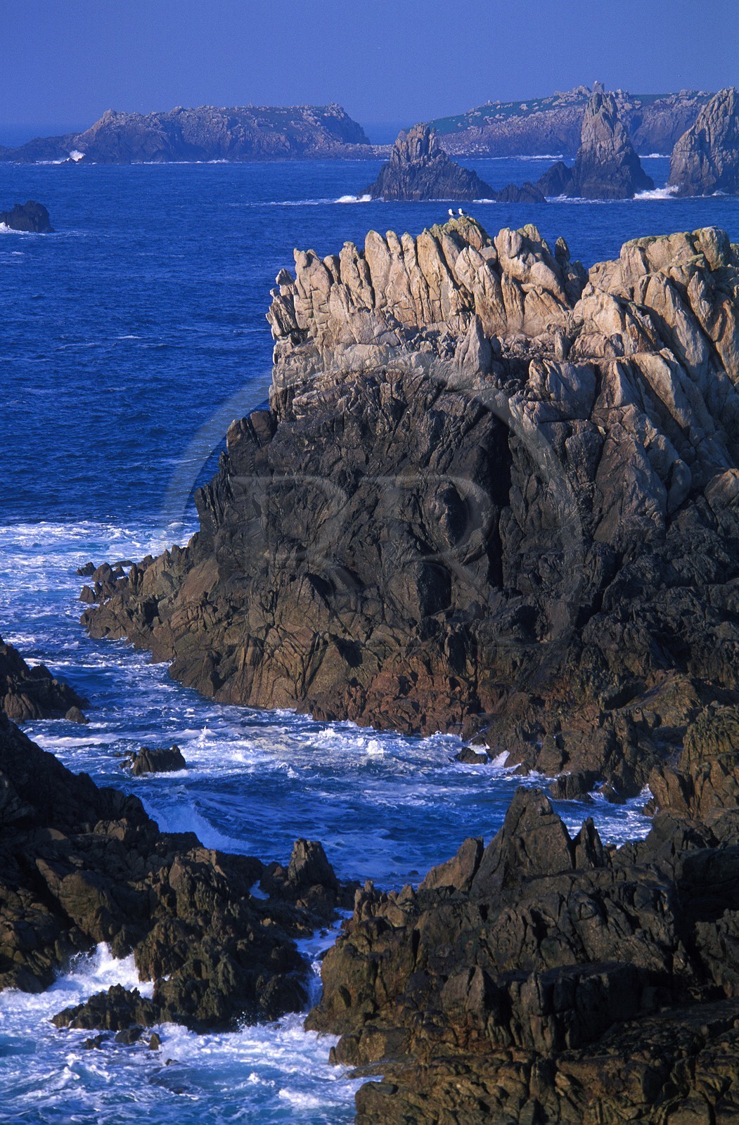 France, Finistere, Ouessant island, cliffs on the West coast