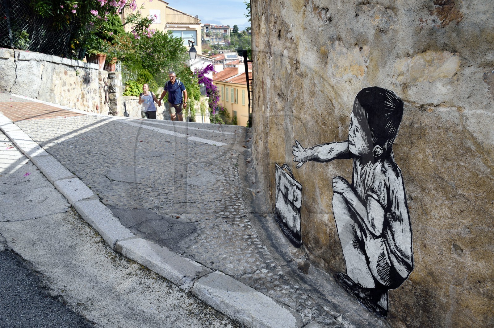 France, Alpes-Maritimes (06), Cannes, la vieille ville dans le quartier Le Suquet, street art d'Olivia Paroldi