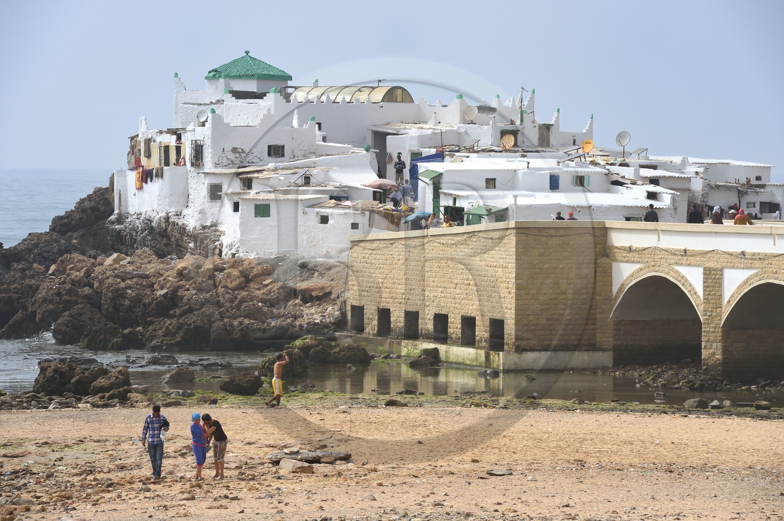 Morocco, Casablanca, island of Sidi Abderrahman on a rock that houses the marabout Sidi Abderrahman koubba