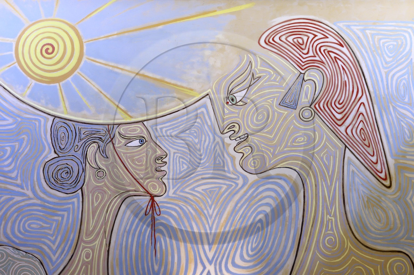 France, Alpes-Maritimes (06), Menton, l'Hotel de Ville, la salle des mariages entièrement décorée par Jean Cocteau en 1957