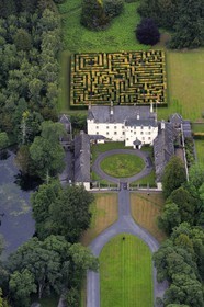 United Kingdom, Scotland, Borders, Tweed Valley, castle of Traquair House (aerial view)
