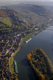 France, Eure, Les Andelys, Chateau Gaillard, 12th century fortress built by Richard the Lionheart (aerial view)