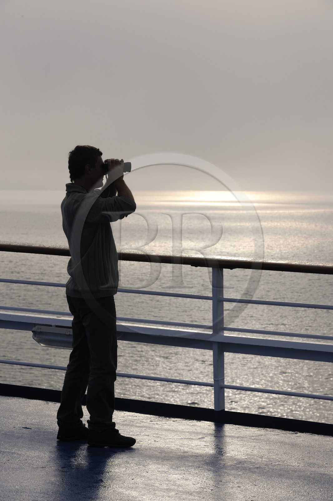 Canada, Quebec Province, Gaspesie, the cruise ship Princess Danae off Gaspé, observation deck