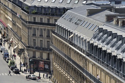France, Paris (75),  immeubles haussmanniens de la rue Scribe