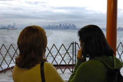 Etats-Unis, New York, Manhattan, downtown vu depuis le Staten island ferry
