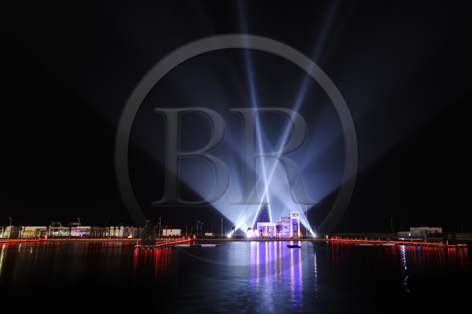 Maroc, région de l'Oriental, station balnéaire de Mediterrania Saïdia, le port lors de la soirée d'inauguration du 19 juin 2009