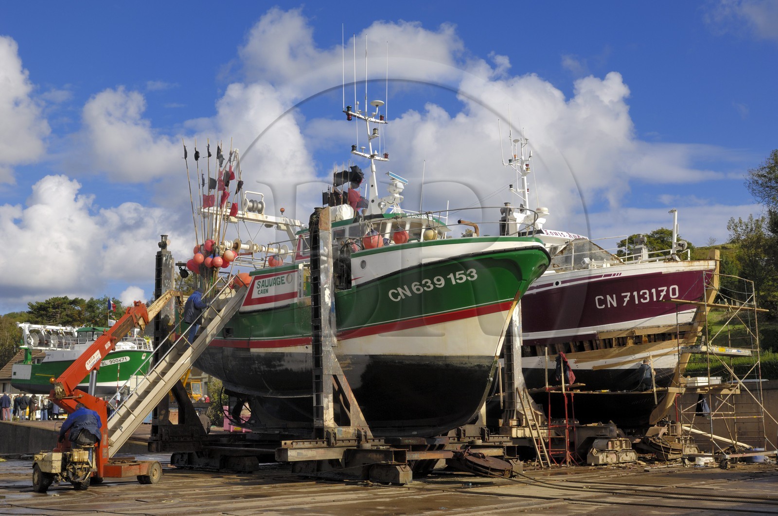 France, Calvados, Port en Bessin, the shipyard