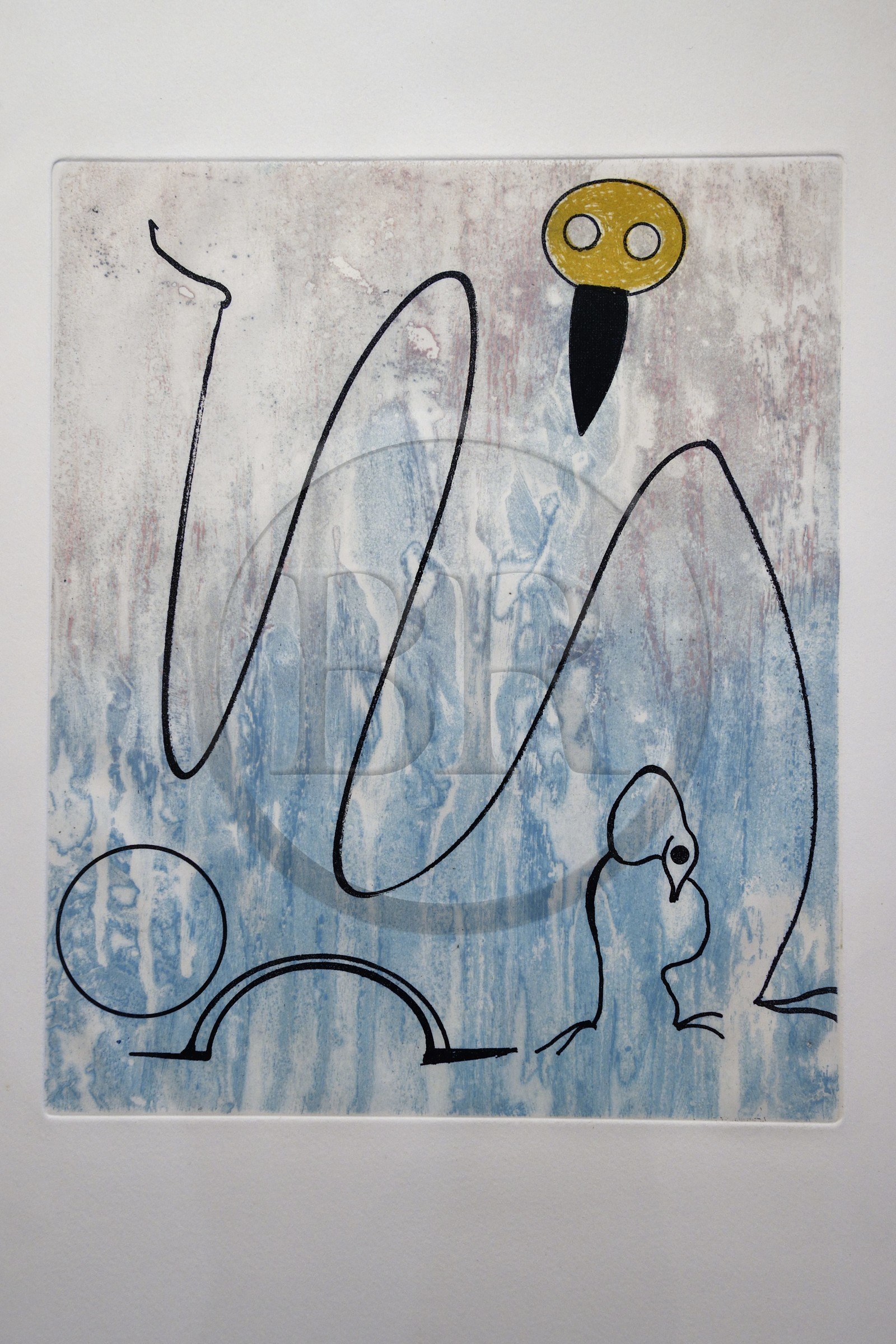 France, Var (83), Seillans, labellisé Les Plus Beaux Villages de France, la Maison Waldberg renferme les donations Max Ernst, Dorothea Tanning et Stan Appenzeller, Pour Dorothea Tanning, Oiseau en péril 1 gravure - tirage intermédiaire (1975) de Max Ernst