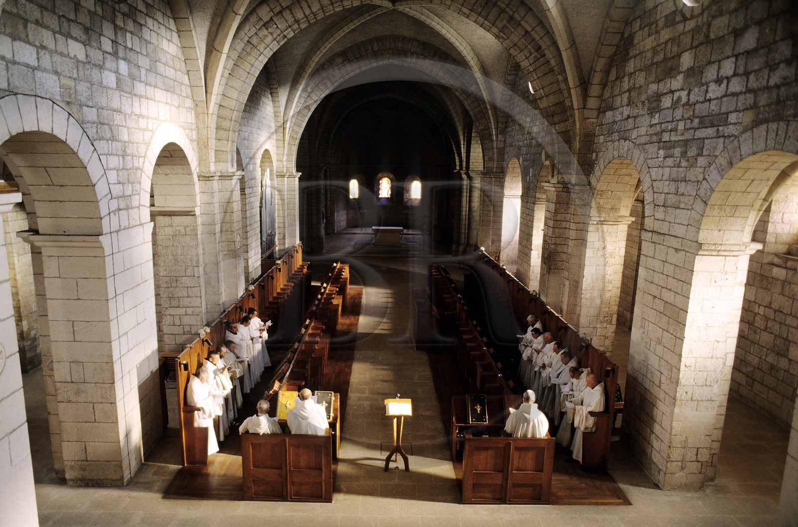 France, Drome, Montjoyer, Notre Dame d'Aiguebelle Cistercian Abbey, church office