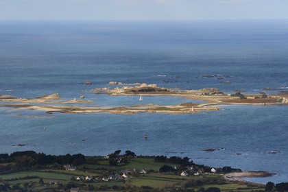 France, Cotes-d'Armor, Plougrescant, Er island (aerial view)