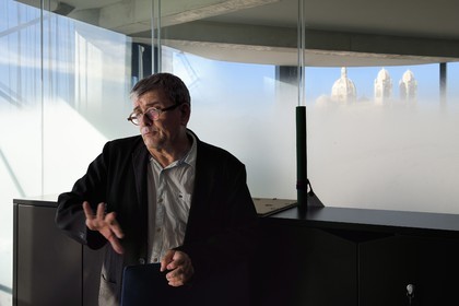 France, Bouches-du-Rhône (13), Marseille, MuCEM (Musée des civilisations de l'Europe et de la Méditerranée) par les architectes Rudy Ricciotti et R. Carta, son directeur Jean-François Chougnet