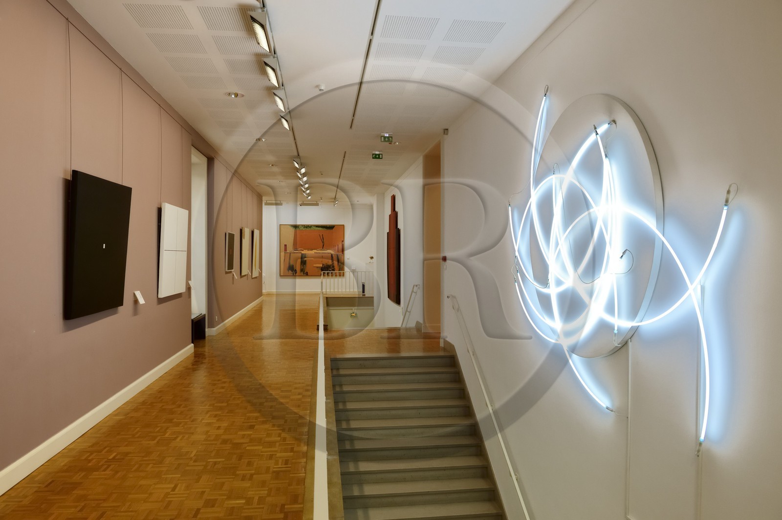 France, Ille-et-Vilaine (35), Rennes, musée des beaux-arts (MBAR), néons de François Morellet