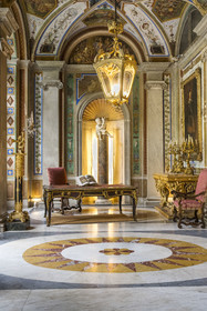 Italy, Liguria, Genoa, Rolli Palace listed as World Heritage by UNESCO, the palazzo Interiano Pallavicino built in 1567, the loggia on the first noble floor