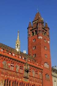 Suisse, Bâle, Marktplatz, l'Hôtel de Ville