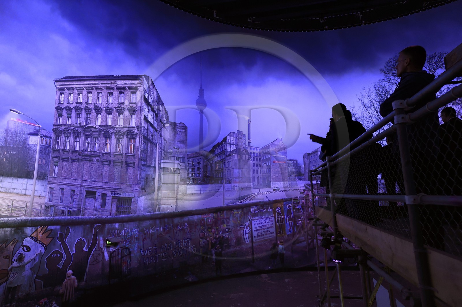 Allemagne, Berlin, le Panorama Asisi, le quotidien de chaque côté du Mur de Berlin un jour d'automne des années 1980 par l'artiste Yadegar Asisi