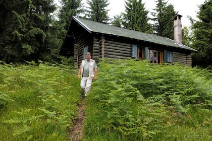 France, Bas Rhin, chemin des passeurs (path used by border escorts) of Donon, on the trail of escape connection of Rehtal