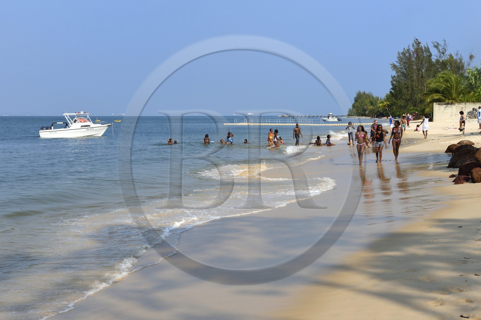 Gabon, Estuaire Province, the Pointe Denis beach facing Libreville on the other side of the estuary of the Gabon