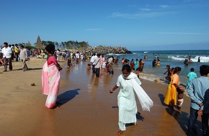 Inde, Etat du Tamil Nadu, plage de Mamallapuram
