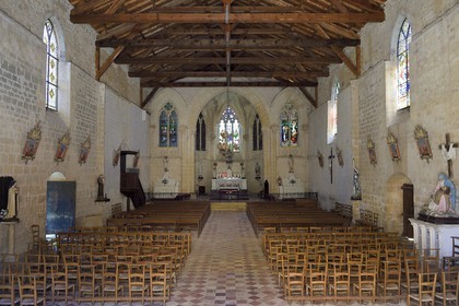 France, Dordogne (24), Périgord Pourpre, la Bastide de Molières, église Notre-Dame-de-la-Nativité