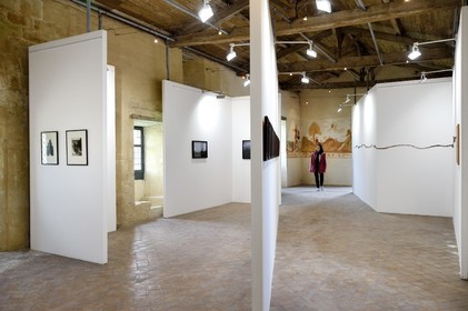 France, Charente-Maritime (17), l'ancien prieuré Saint-Jean-l'Evangéliste de Trizay appelé abbaye de Trizay abrite un centre d'art contemporain