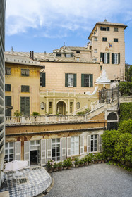Italy, Liguria, Genoa, Rolli Palace listed as World Heritage by UNESCO, the palazzo Interiano Pallavicino built in 1567, the back facade in the gardens