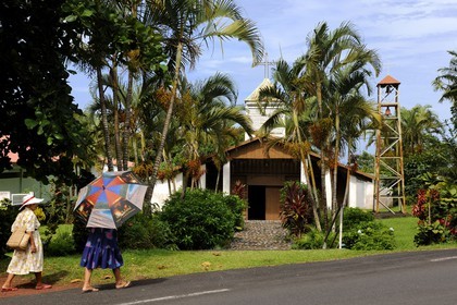 France, île de la Réunion, église catholique de Bois-Blanc au sud de Piton-Sainte-Rose