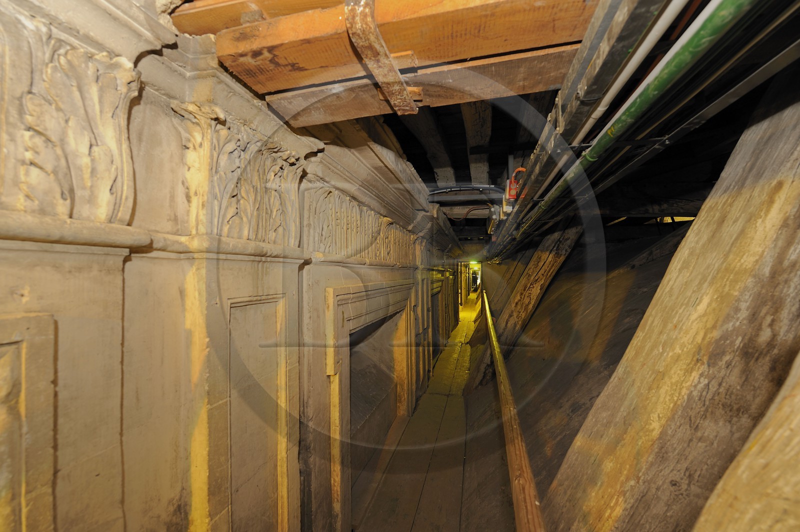 France, Yvelines, Chateau de Versailles, listed as World Heritage by UNESCO, former facade above the Galerie des Glaces (Hall of Mirrors)