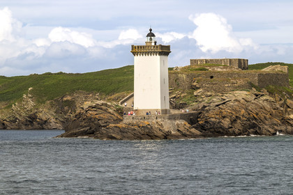 France, Finistère (29), Le Conquet, presqu'ile de Kermorvan, le phare de Kermorvan construit en 1849