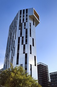 France, Bas Rhin, Strasbourg, development of port du Rhin (Rhine's harbour) and conversion of breakwater of Bassin d'Austerlitz, Danube eco-neighborhood, the Elithis tower